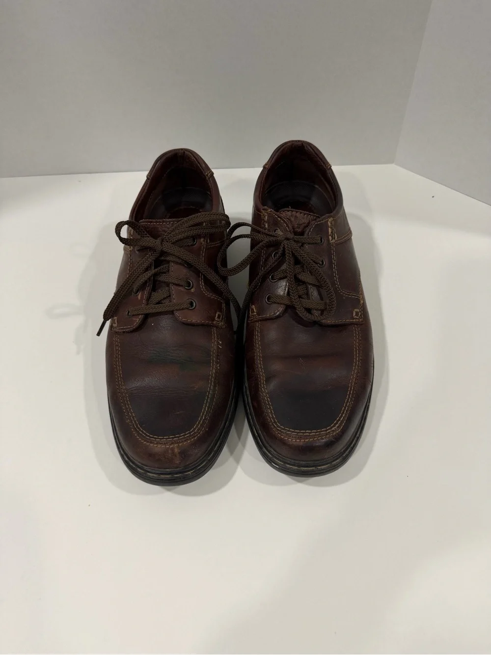 Johnston & Murphy Dark Brown Leather Lace-Up Oxfords